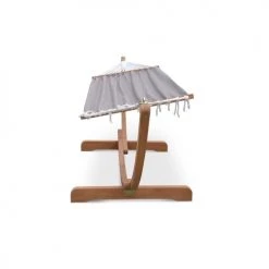 Remise 🔥 Alice's Garden Hamacs Hamac En Bois Avec Toile De Coton Gris 317x100cm 🛒 -Fauteuils suspendus Soldes hamac en bois avec toile de coton gris 317x100cm 2