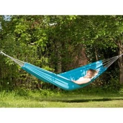 Vente flash ❤️ Amazonas Hamacs Hamac En Coton Recyclé Bleu 🔥 -Fauteuils suspendus Soldes hamac en coton recycle bleu 3