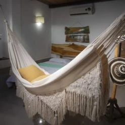 Promo 🔔 Hamac Del Sol Hamacs Hamac Macramé L Ecru 😀 -Fauteuils suspendus Soldes hamac macrame l ecru 2