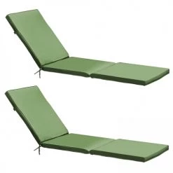 Grosses soldes 😍 Oviala Matelas Pour Bain De Soleil Lot 2 Coussins Bain De Soleil Polyester Vert 186x53x5 Cm 🥰