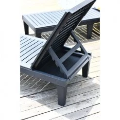 Promo 👏 RED DECO Matelas Pour Bain De Soleil Lot De 2 Bains De Soleil 5 Positions Résine Gris 189x58x28cm 🧨 -Fauteuils suspendus Soldes lot de 2 bains de soleil 5 positions resine gris 189x58x28cm 4