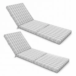 Offres ⌛ Oviala Matelas Pour Bain De Soleil Lot De 2 Coussins Bain De Soleil Polyester Blanc 186x60x5 Cm 🔔