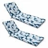 Sortie 😍 Oviala Matelas Pour Bain De Soleil Lot De 2 Coussins Bain De Soleil Polyester Bleu 186x60x5 Cm 👏