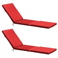 Le moins cher ⭐ Oviala Matelas Pour Bain De Soleil Lot De 2 Coussins Bain De Soleil Polyester Rouge 186x53x5 Cm 🥰