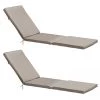 Remise ⭐ Oviala Matelas Pour Bain De Soleil Lot De 2 Coussins Bain De Soleil Polyester Taupe 186x53x5 Cm 🔔 -Fauteuils suspendus Soldes lot de 2 coussins bain de soleil polyester taupe 186x53x5 cm
