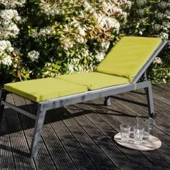 Le moins cher 👍 Oviala Matelas Pour Bain De Soleil Lot De 2 Coussins Bain De Soleil Polyester Vert 186x53x5 Cm 🛒 -Fauteuils suspendus Soldes lot de 2 coussins bain de soleil polyester vert 186x53x5 cm 2