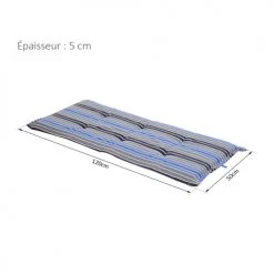 Budget 👍 Outsunny Matelas Pour Bain De Soleil Lot De 2 Coussins Matelas Assise Banc Balancelle Canapé 2 Places 🌟 -Fauteuils suspendus Soldes lot de 2 coussins matelas assise banc balancelle canape 2 places 2