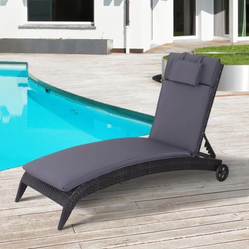 Meilleur prix 🔥 Outsunny Matelas Pour Bain De Soleil Matelas Bain De Soleil Chaise Longue Déhoussable Polyester Gris 🔔 4 Meilleur prix 🔥 Outsunny Matelas Pour Bain De Soleil Matelas Bain De Soleil Chaise Longue Déhoussable Polyester Gris 🔔 – Image 2