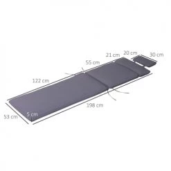 Meilleur prix 🔥 Outsunny Matelas Pour Bain De Soleil Matelas Bain De Soleil Chaise Longue Déhoussable Polyester Gris 🔔 10 Meilleur prix 🔥 Outsunny Matelas Pour Bain De Soleil Matelas Bain De Soleil Chaise Longue Déhoussable Polyester Gris 🔔 -Fauteuils suspendus Soldes matelas bain de soleil chaise longue dehoussable polyester gris 2