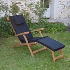 Remise ❤️ TECK’Attitude Matelas Pour Bain De Soleil Matelas Noir Pour Chaise Longue 😀 -Fauteuils suspendus Soldes matelas noir pour chaise longue 4