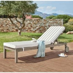 Meilleure affaire 🤩 Maisons Du Monde Bains De Soleil Et Chaises Longues Matelas Pour Bain De Soleil Rayé Beige Et Blanc 🛒 -Fauteuils suspendus Soldes matelas pour bain de soleil raye beige et blanc 1000 1 1 156826 5