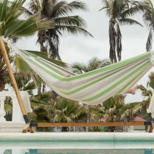 Offres 👏 Alice's Garden Hamacs Toile De Hamac Rayée - Citron Vert / Gris Clair / écru, 220x140cm 100% ⌛ 4 Offres 👏 Alice's Garden Hamacs Toile De Hamac Rayée - Citron Vert / Gris Clair / écru, 220x140cm 100% ⌛ – Image 2