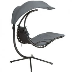 Promo ✔️ Tectake Fauteuils Suspendus Transat Suspendu Maja Gris/noir 😀 -Fauteuils suspendus Soldes transat suspendu maja gris noir 3